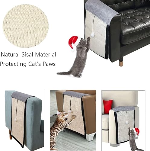 Miniatura 5 de Almohadilla para arañazos para gatos, sofá y muebles, protector de sisal natural para gatos, protector de sofá para gatos de interior, garras,