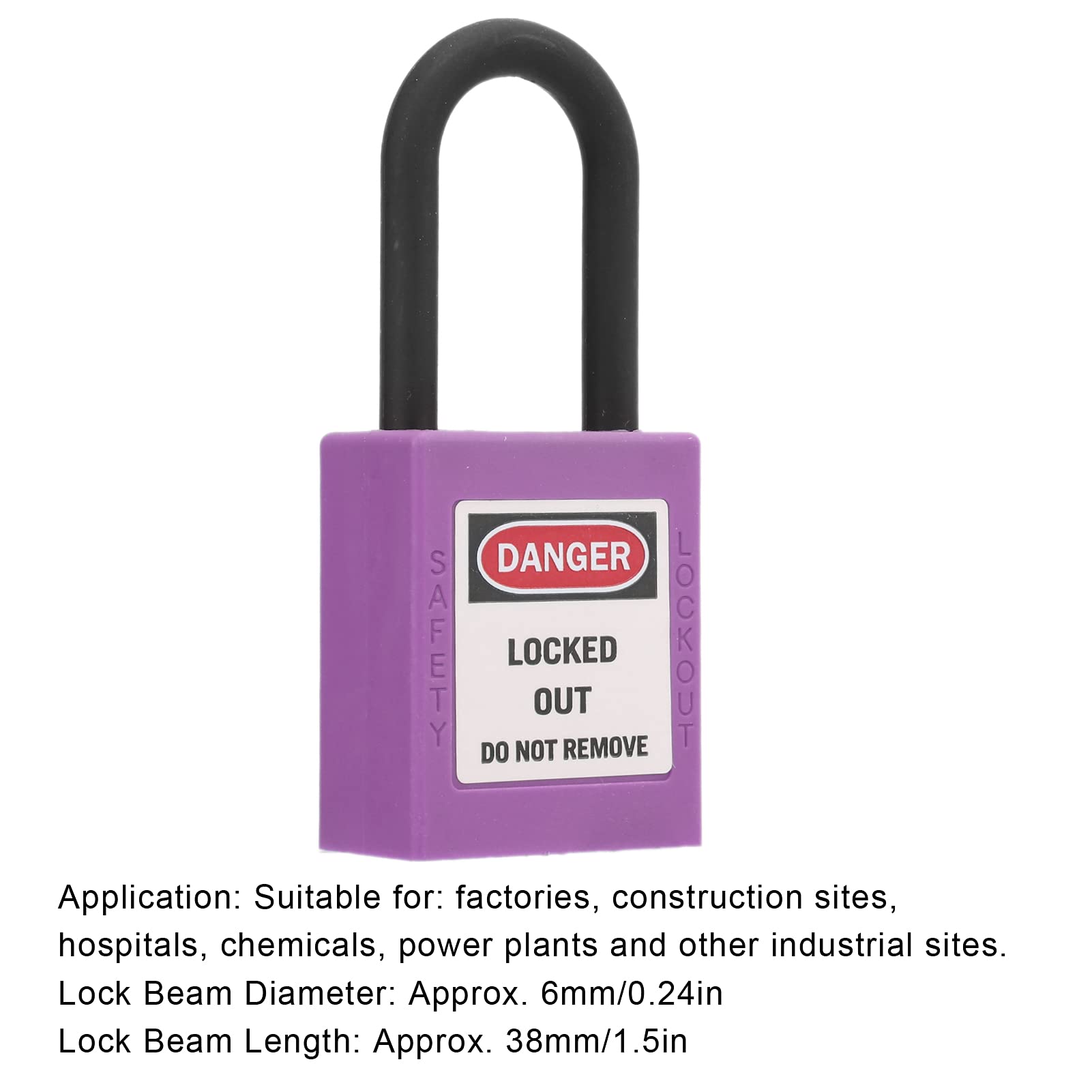 Cocoarm Juego de 10 Candados de Seguridad con Aislamiento de Ingeniería, Bloqueo de Seguridad de 38 Mm/1,5 Pulgadas, para Aplicaciones de Bloqueo en Interiores y Exteriores (PURPLE)