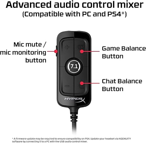 Miniatura 3 de HyperX Cloud Alpha S - Auriculares para juegos de PC sonido envolvente 71 graves ajustables controladores de doble cámara mezclador de chat cuero