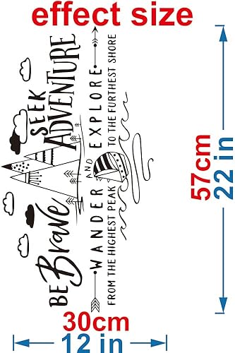 Miniatura 2 de Adventure Awaits - Calcomanías de pared para habitaciones de niños, calcomanías extraíbles de PVC valientes para guarderías y salas de juegos,
