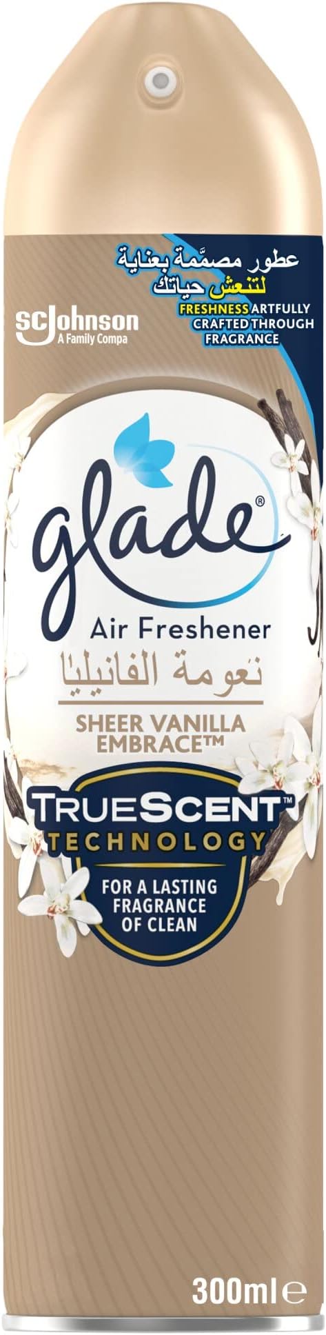 Aerosol Room Freshener Spray, Sheer Vanilla Embrace, Fast Acting Odour Eliminator, Home Fragrance Air Freshener, 300ml
