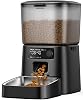 oneisall Automatic Cat Feeder with Stainless Steel Bowl, 3.5L Cat Feeder with Timer ,Pet Food Dispenser for 1-6 Meals a Day, Dry Food Auto Feeders for Cats Dogs