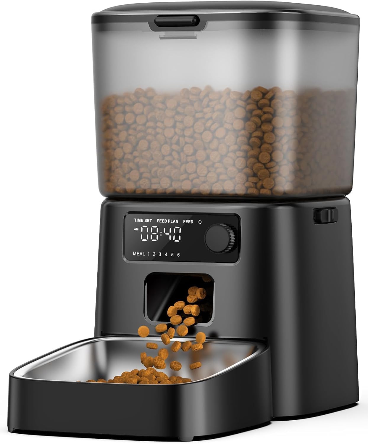 oneisall Automatic Cat Feeder with Stainless Steel Bowl
