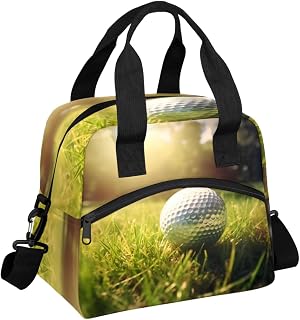 Golf Club Themed Insulated Lunch Bag for Women Men Adults Large Reusable Lunch Box Leakproof Portable Cooler Tote Bags with Adjustable Shoulder Strap