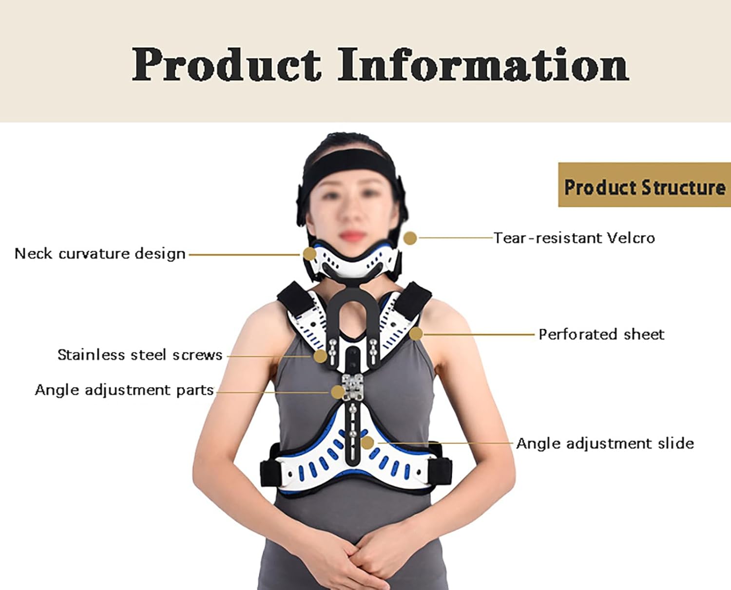 Cervical Thoracic Orthosis Brace – Adjustable Cervical Thoracic Orthosis U Lumbar Support, for Spinal Fractures, Post-Surgery Recovery, Kyphosis & Scoliosis Relief