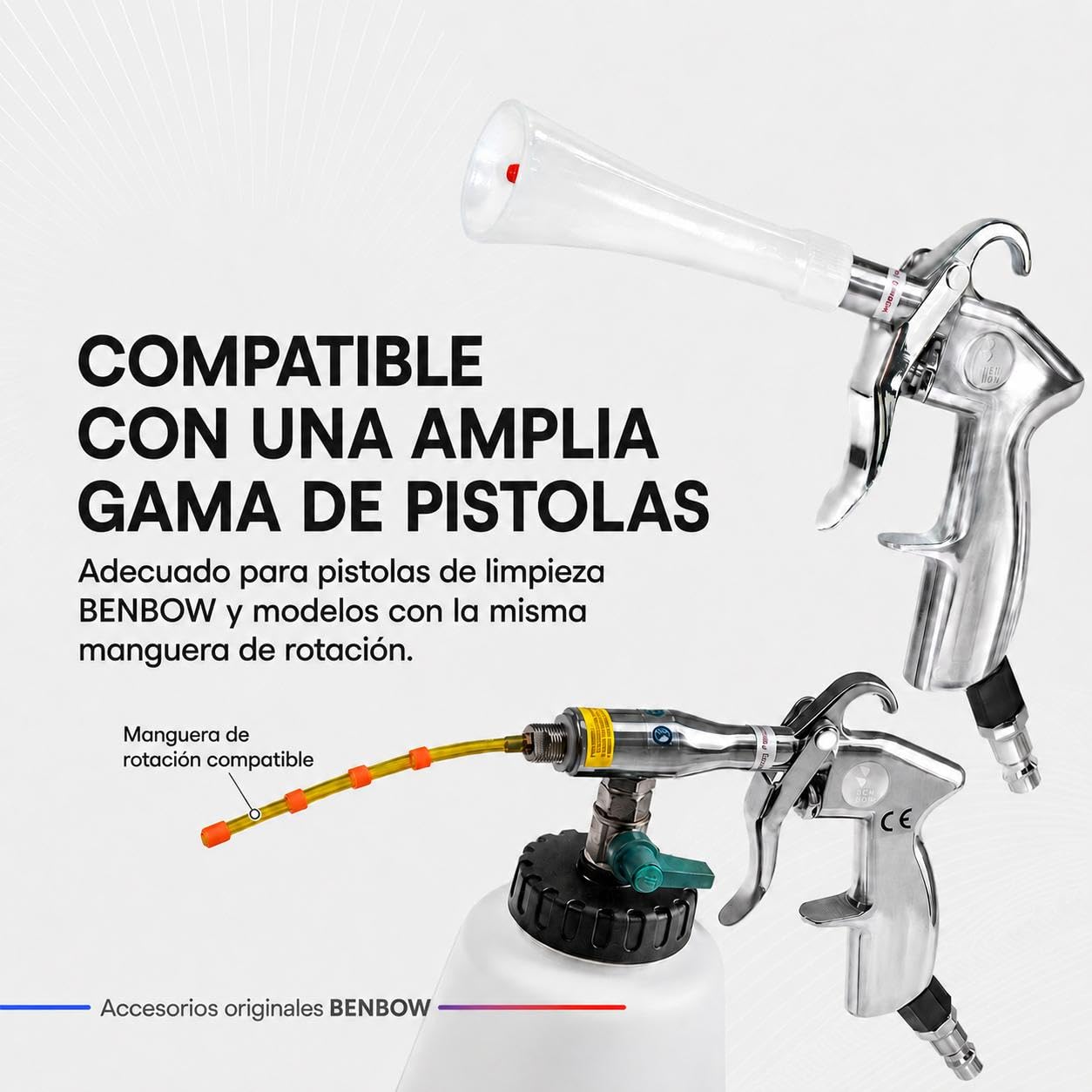 BenBow 10 piezas de repuesto 016 embudo de acero inoxidable para pistola de limpieza de aire comprimido, accesorios de aire comprimido, compatible con la serie Classic