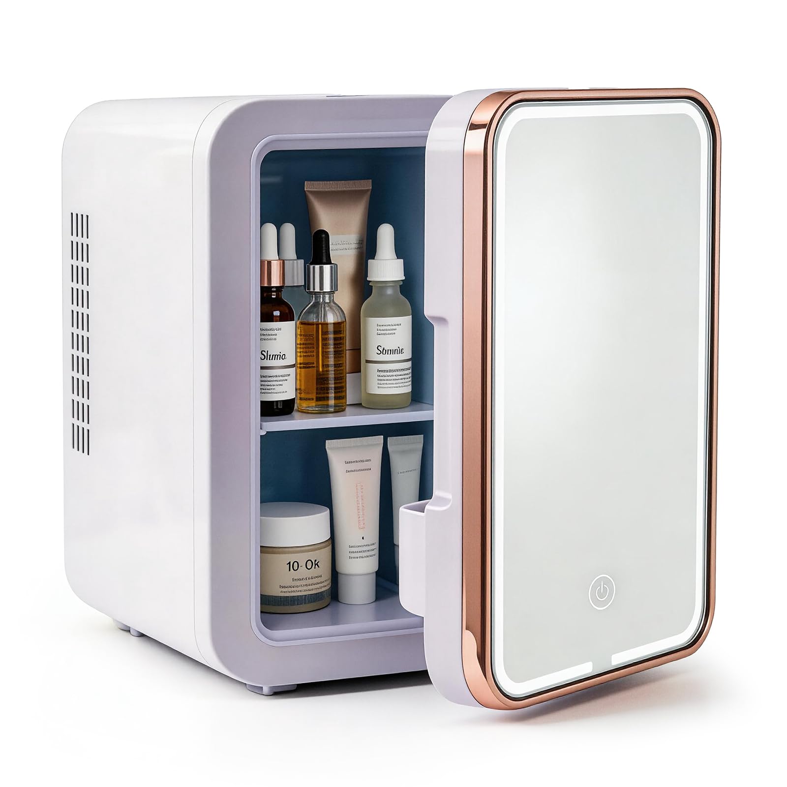 ZLPTEAM 4L Mini Skincare Fridge with LED Mirror – Portable Cooler & Warmer