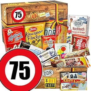 DDR Produkte L – Süßigkeiten Box – Zahl 75 – Geburtstags Geschenk Mama