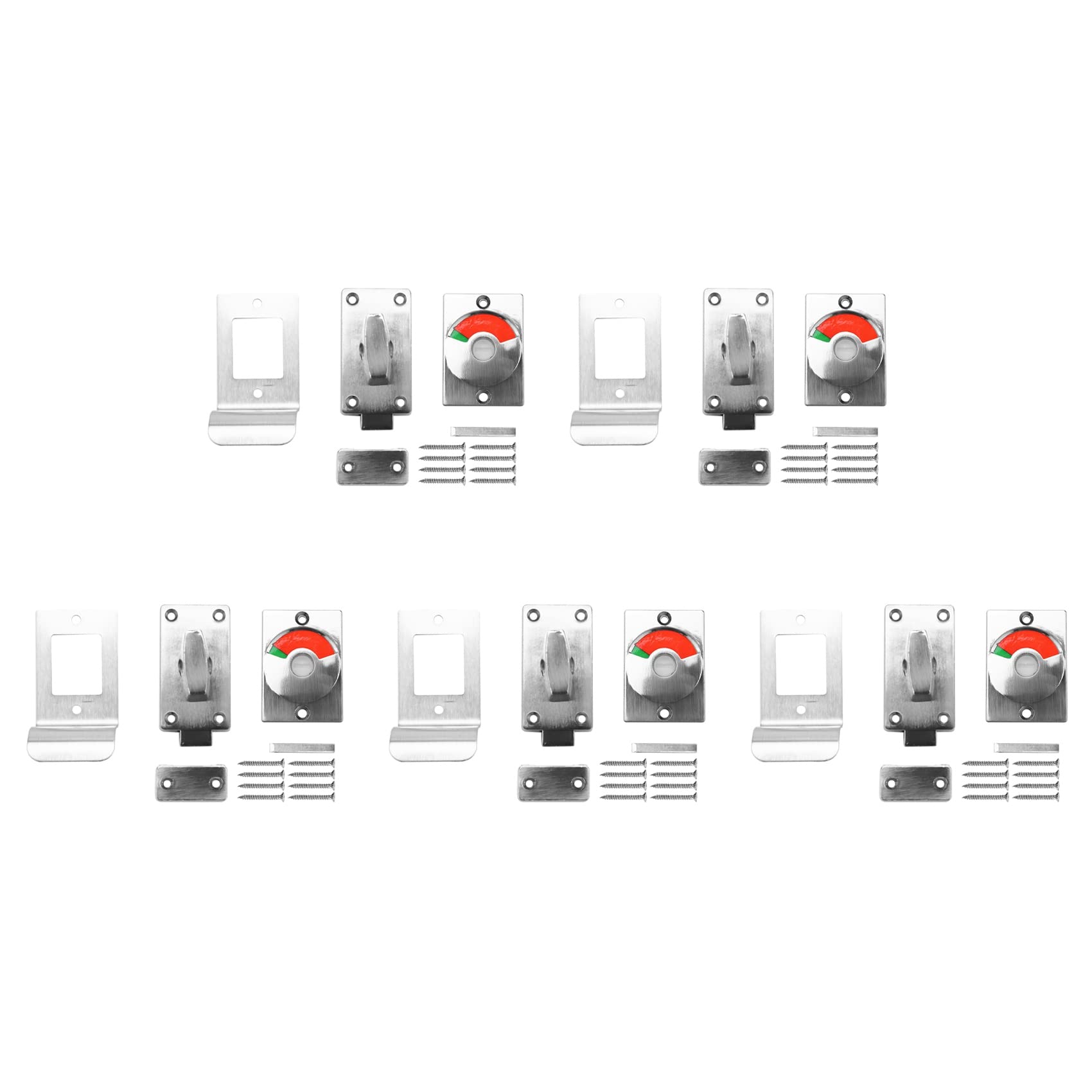 Jnchdghwa Silver&Red&Green 5X Bathroom Toilet Wc Indicator Privacy Dead Bolt Door Lock Vacant Engaged