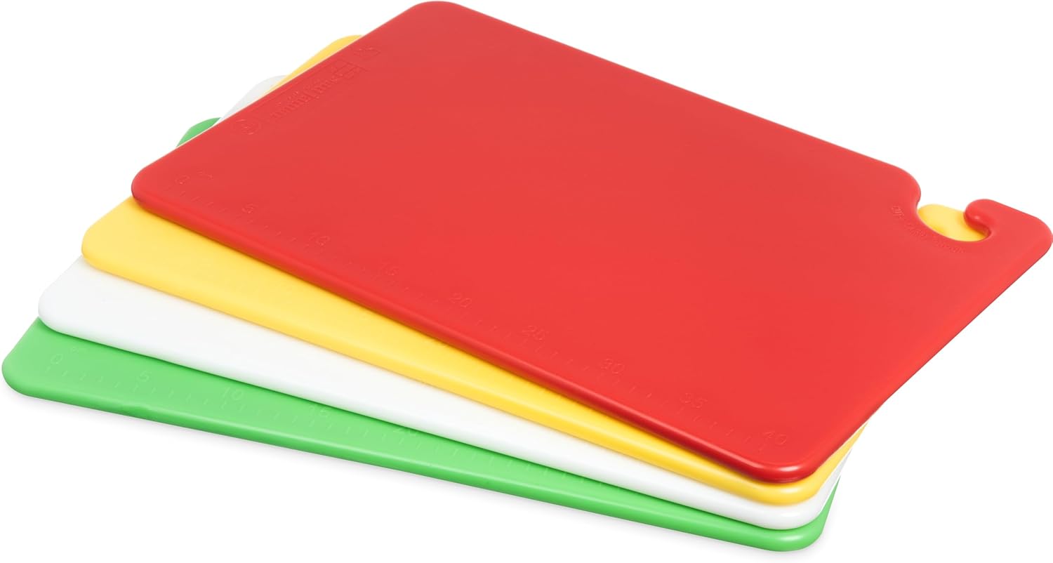 Assorted Color-Coded Plastic Cutting Board Set, 18" x 12"