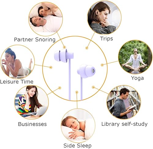 Miniatura 2 de MAXROCK (TM) Auriculares de silicona suave total con micrófono para dormir, opción de viaje para teléfonos celulares, tabletas y conector de 0.138in