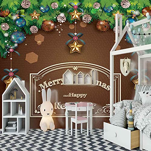 Poster mural Noël 3D auto-adhésif 400x280 cm moderne - 3