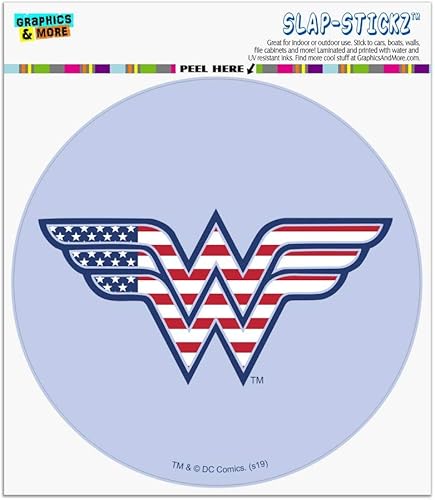 Wonder Woman USA Bandera Americana Logo Automotriz Ventana de Coche Locker Circle Bumper Pegatina