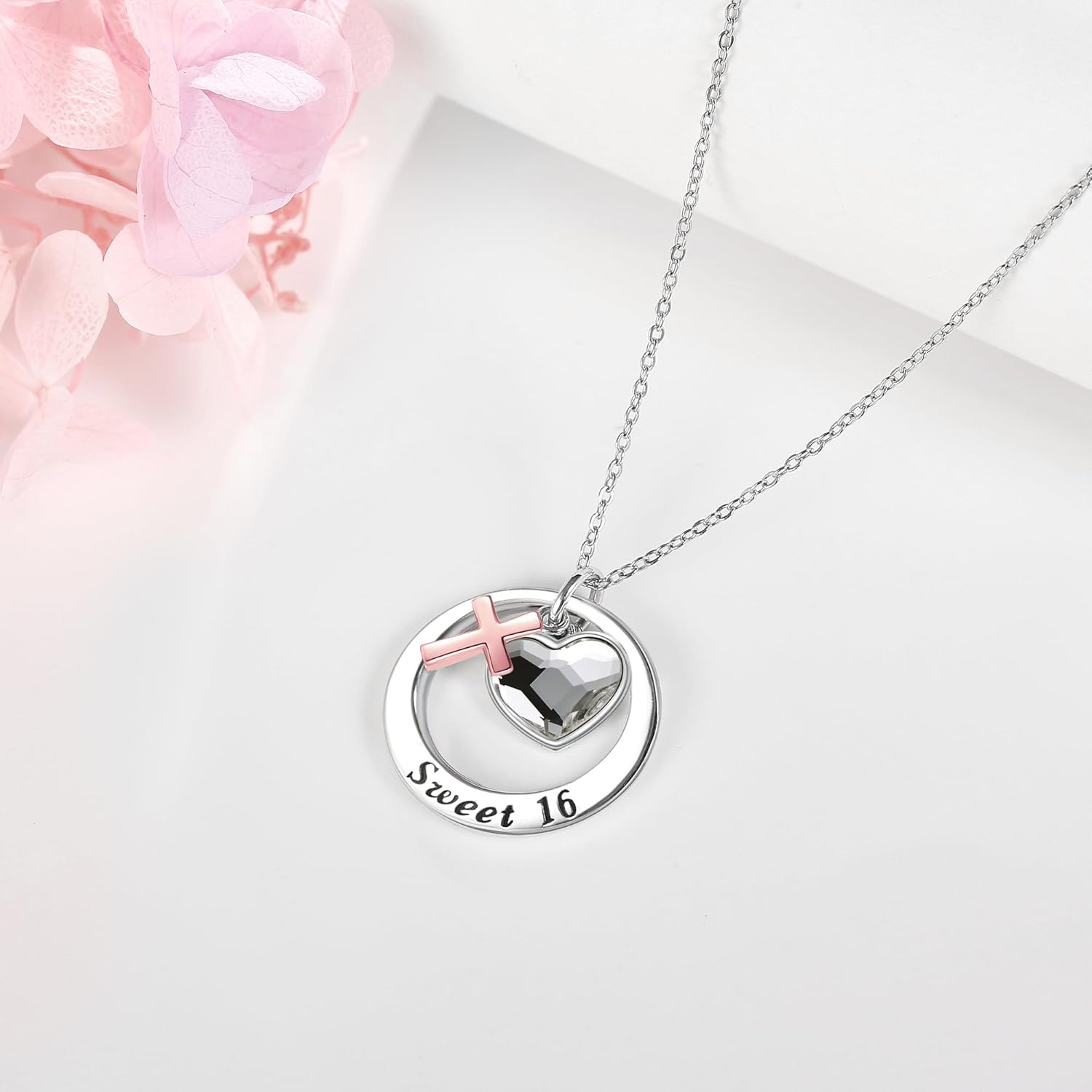 Sweet 16 Gifts Sterling Silver Sweet 16 Necklace Sixteen Birthday Jewelry Gifts for Women - Image 4