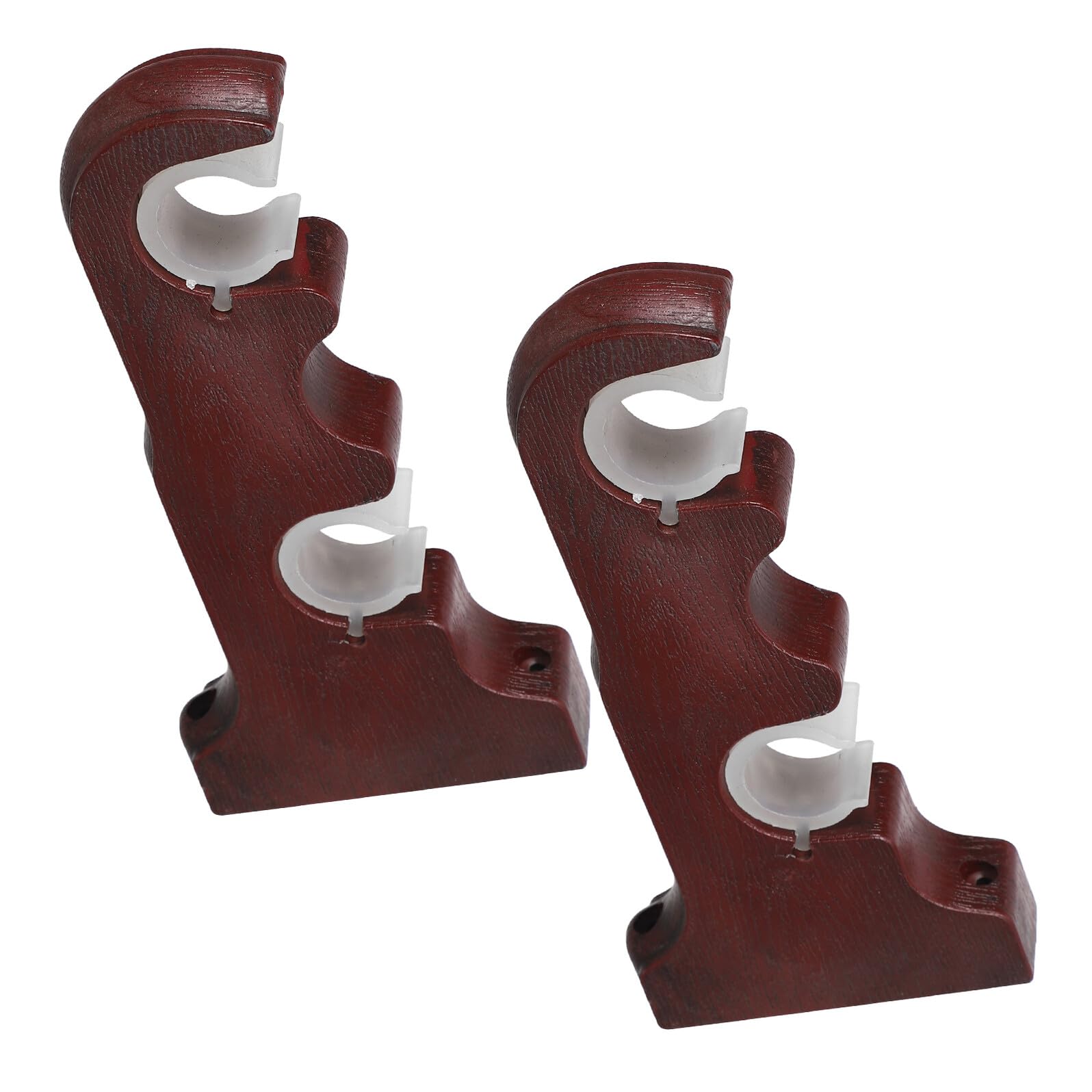 ULTECHNOVO Supporti per Aste per Tendaggi Doppie in Resina Marrone, Staffe Porta Bastone da Parete Montaggio Semplice, Base Resistente per Bastoni per Finestre a Strati, Set da 2
