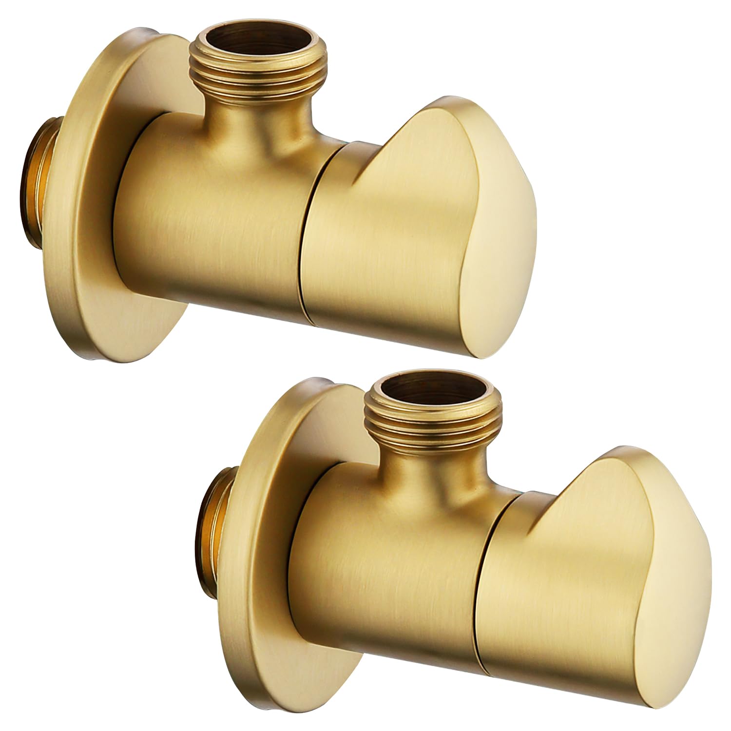 2 Pièces Vanne D'angle, Résistante aux Hautes Températures et aux Hautes Pressions, Interrupteur de Sécurité D'eau Domestique, Adaptée au Robinet de Cuisine, Robinet de Salle de Bain (Dorée)