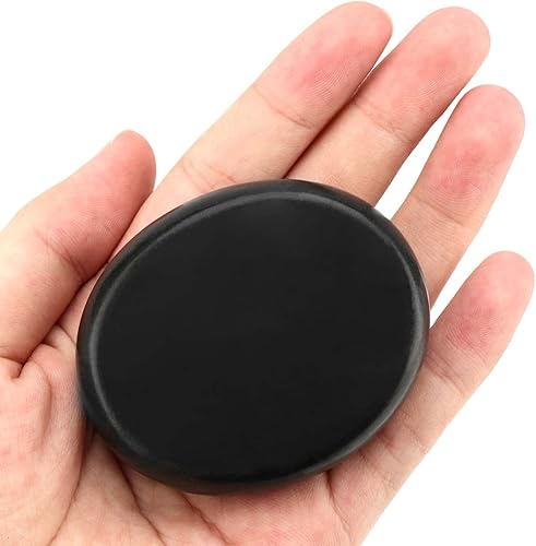 Miniatura 5 de SINJEUN 40 piedras de masaje de basalto de 4 tamaños, rocas grandes de masaje de basalto, piedras calientes redondas para spa en casa, relajación,