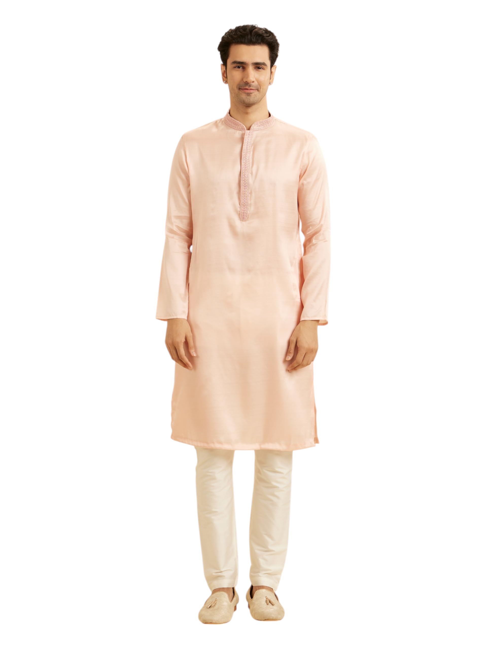 Kurta pyjama d'exception Manyavar ensemble en soie droite - 7