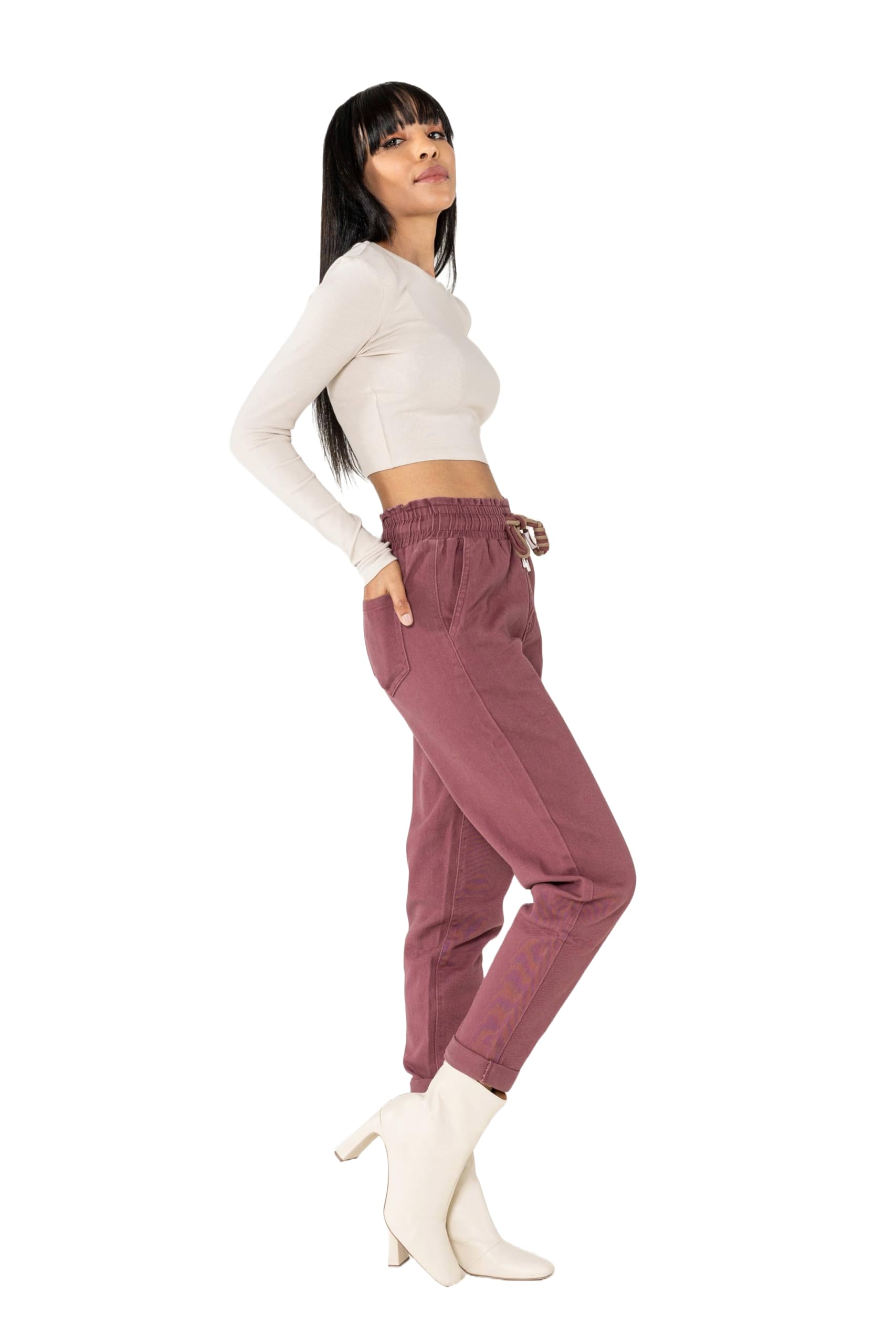 Nina Carter P500 Jeans casual da donna, in stile jogger, a vita alta, pantaloni da jogging estivi