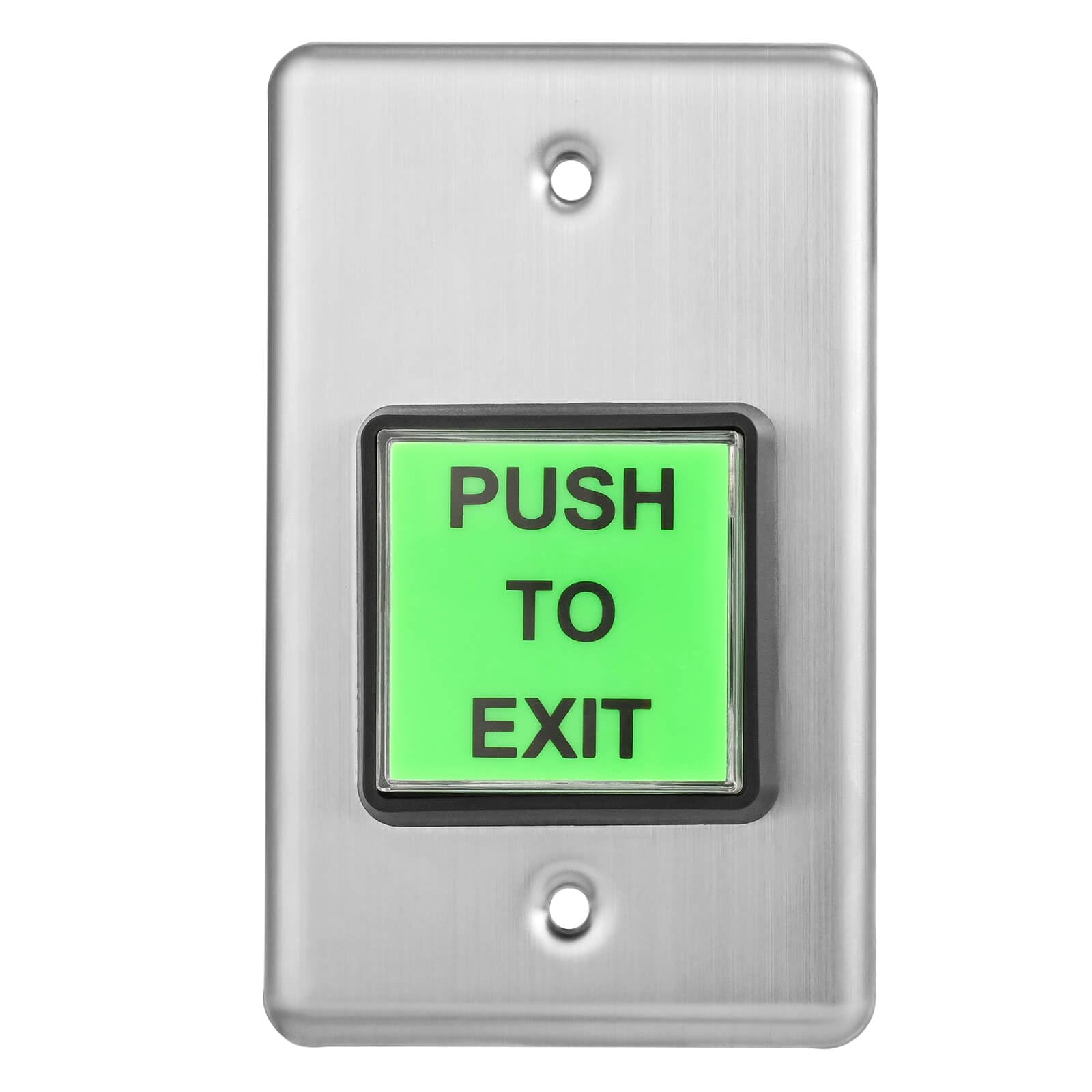 Push-to-Exit-Taste Groß, Quadratisch – Mit Grüner LED, Edelstahl, 12V/24V Für Türsystem