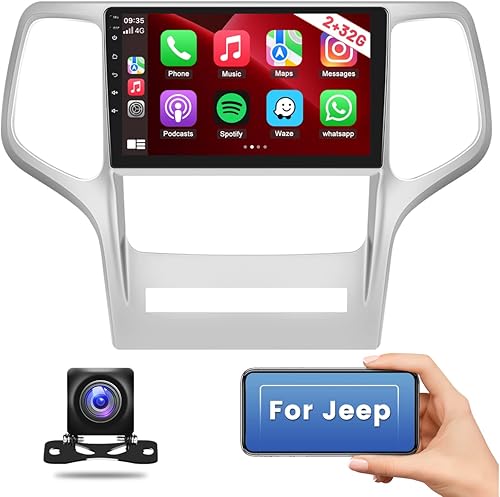 Radio 2G Ram32G ROM Android 11 para Jeep Grand Cherokee 2008-2013 estéreo de coche con Apple Carplay y Android Auto pantalla táctil de 9 pulgadas