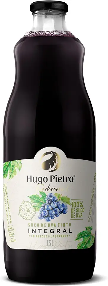 Suco de Uva Tinto Integral - Hugo Pietro (1,5 L, SEM GLUTEN) 1 Unidade