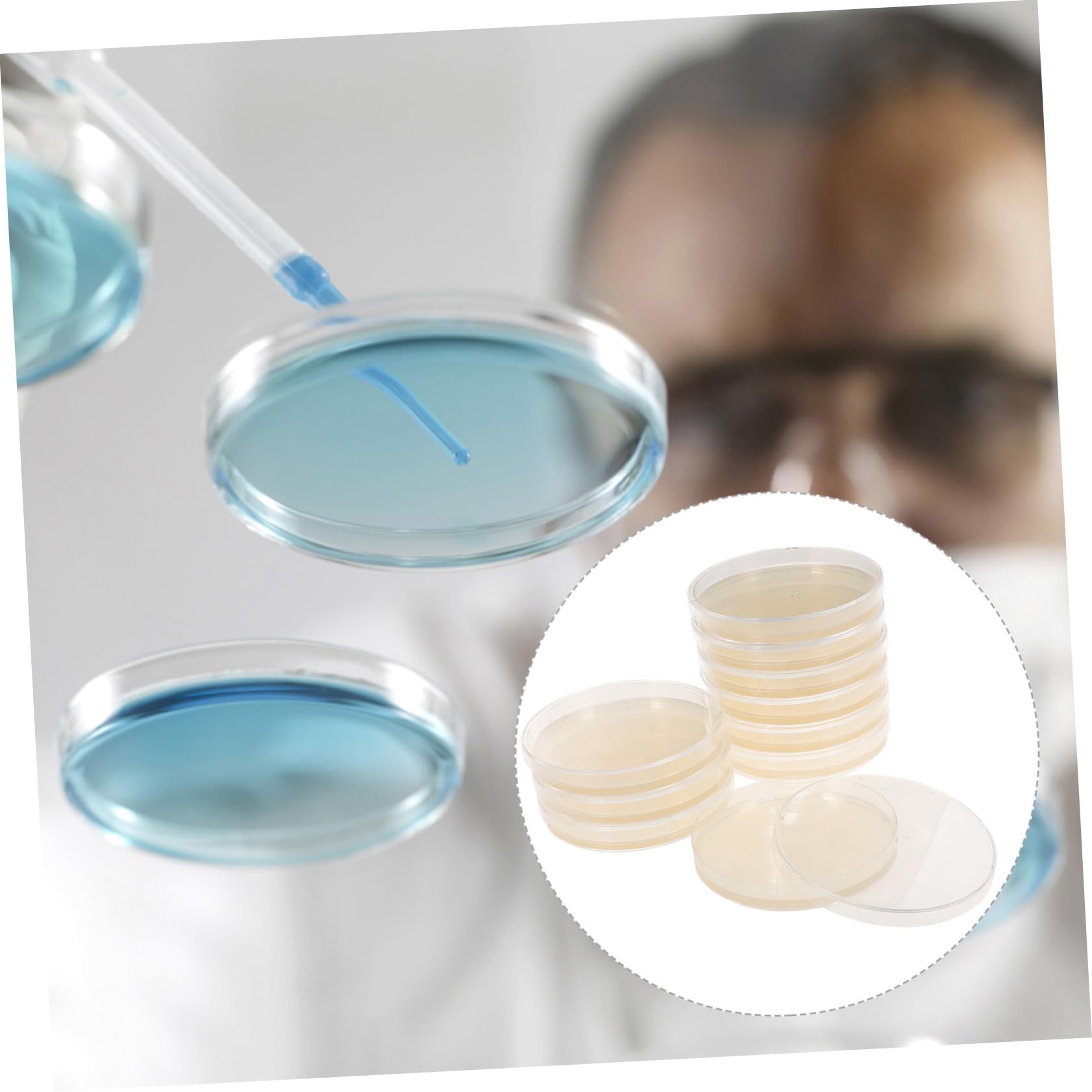 Placas de Agar 9cm, 10 Piezas, Cultivo Microbiano