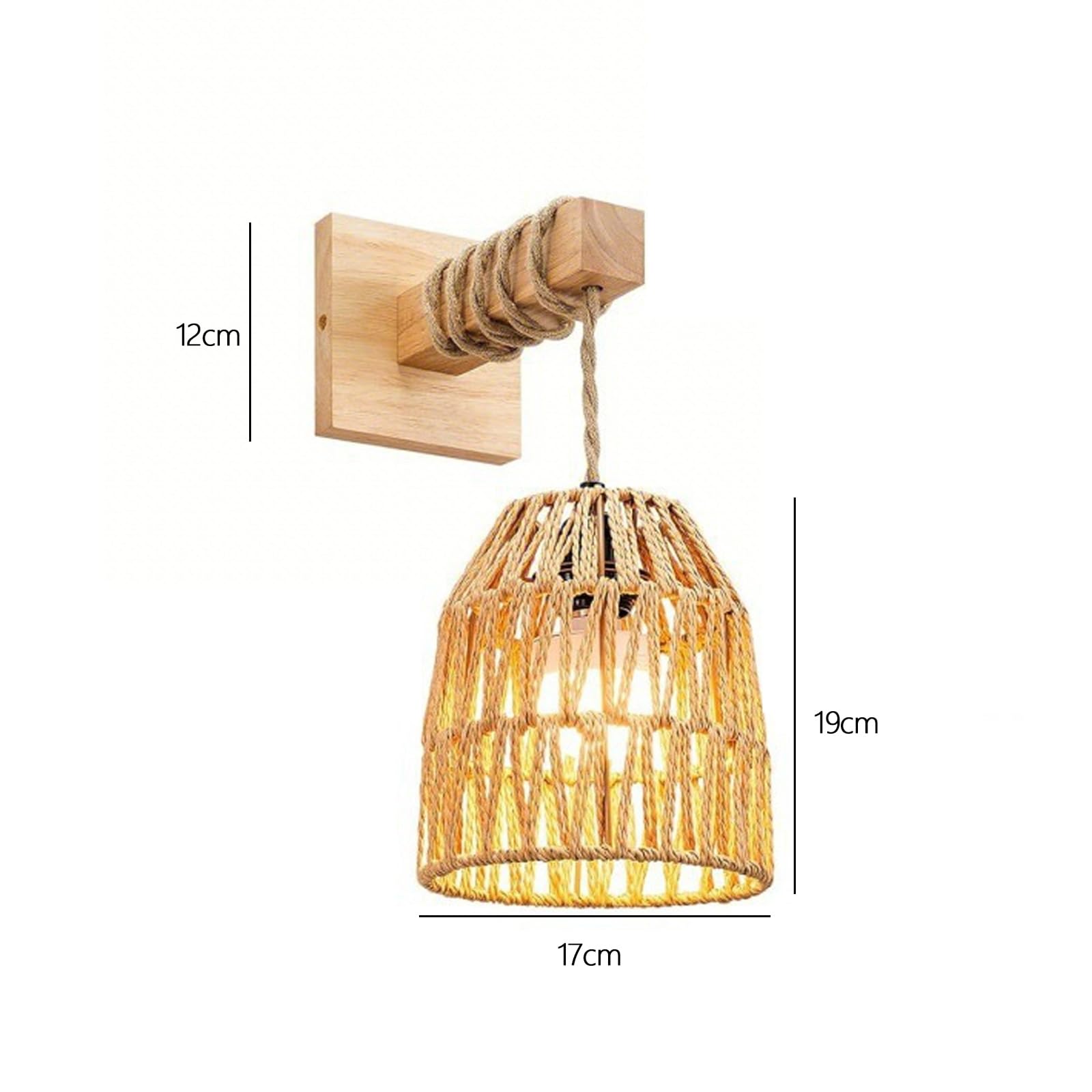 Interni Lettura Lampada da Parete con Telecomando RGB Dimmerabile Luce da Parete USB Ricaricabile Retrò Bambù Applique da Parete Creatività Legno Massello per Corridoio (1 Pezzi)