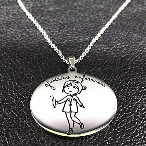 Miniatura 2 de Fashion Nurse Stainless Steel Necklace Women Silver Color Necklaces Pendants Jewelry Enfermeria Regalos