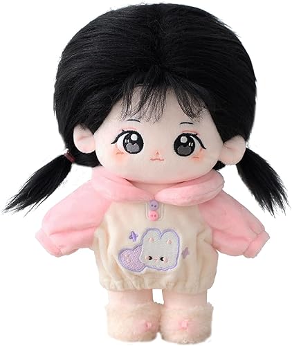 CALEMBOU Muñeca de Peluche, Muñeca de Algodón Linda de 20cm con Esqueleto, Muñecas de Peluche Anime Suaves Vestidas, Juguetes de Peluche Kawaii