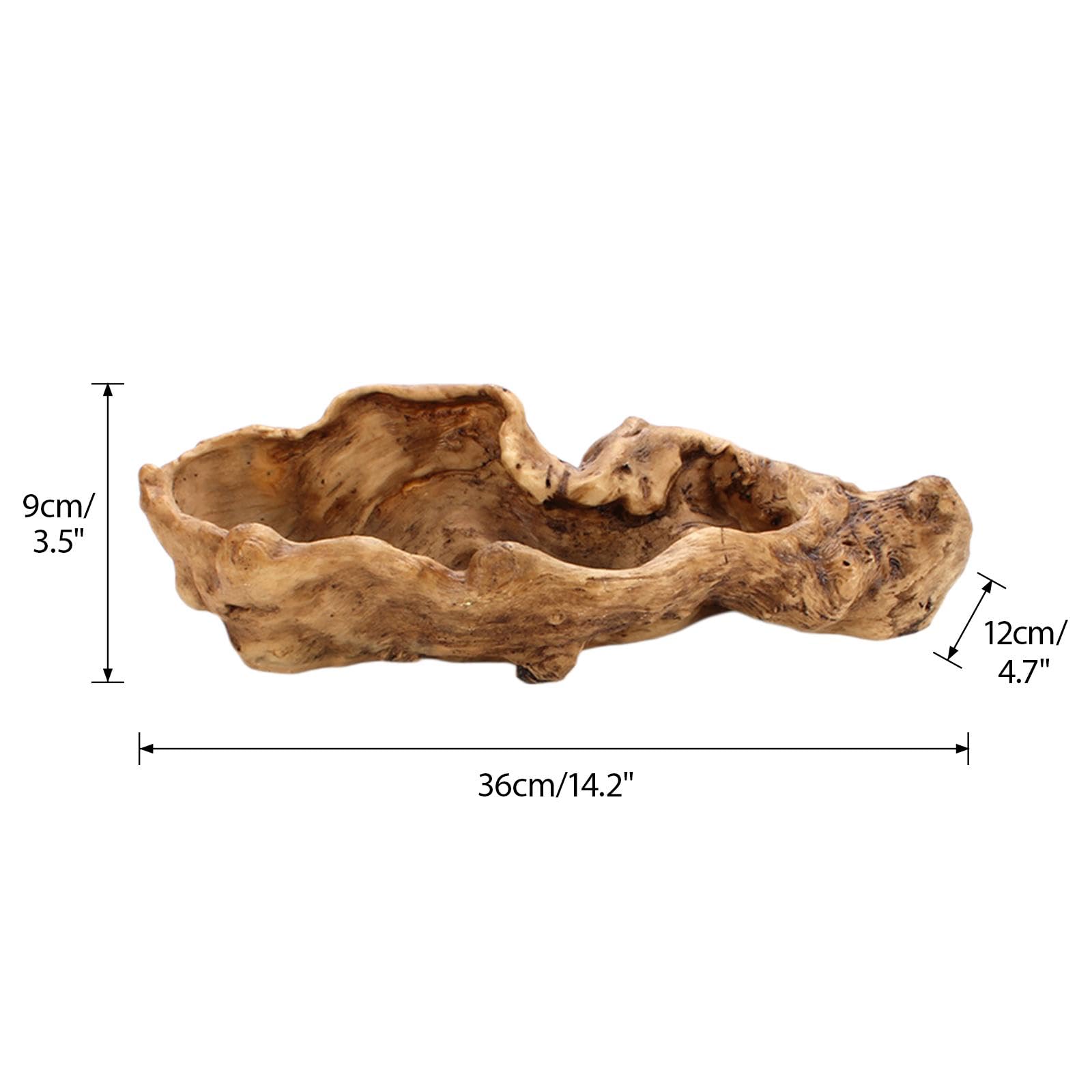 Fenteer Irregulärer Blumentopf aus Harz, Künstliche Treibholz Pflanzer Skulptur ​Sukkulenten Pflanzer Übertopf Rustikaler Kaktus Container Blumentopf Treibholz Stamm Stump Log Dekorativer