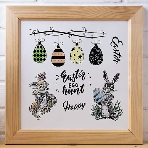 Miniatura 3 de Sellos transparentes de conejo de Pascua para hacer tarjetas, palabras de Pascua, globos de goma transparente para colgar tarjetas de vacaciones,