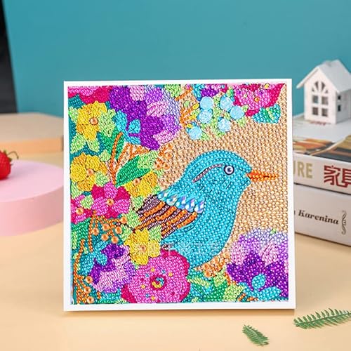 Blue Birds Diamond Painting Kits Gems Art For Kids Girls With Wooden Frame Holiday Crafts Supplies Mosaic Gem Sticker Diamond Paint Gem By Number Kits Gifts For Kids Home Office Wall Decoration #TOP1