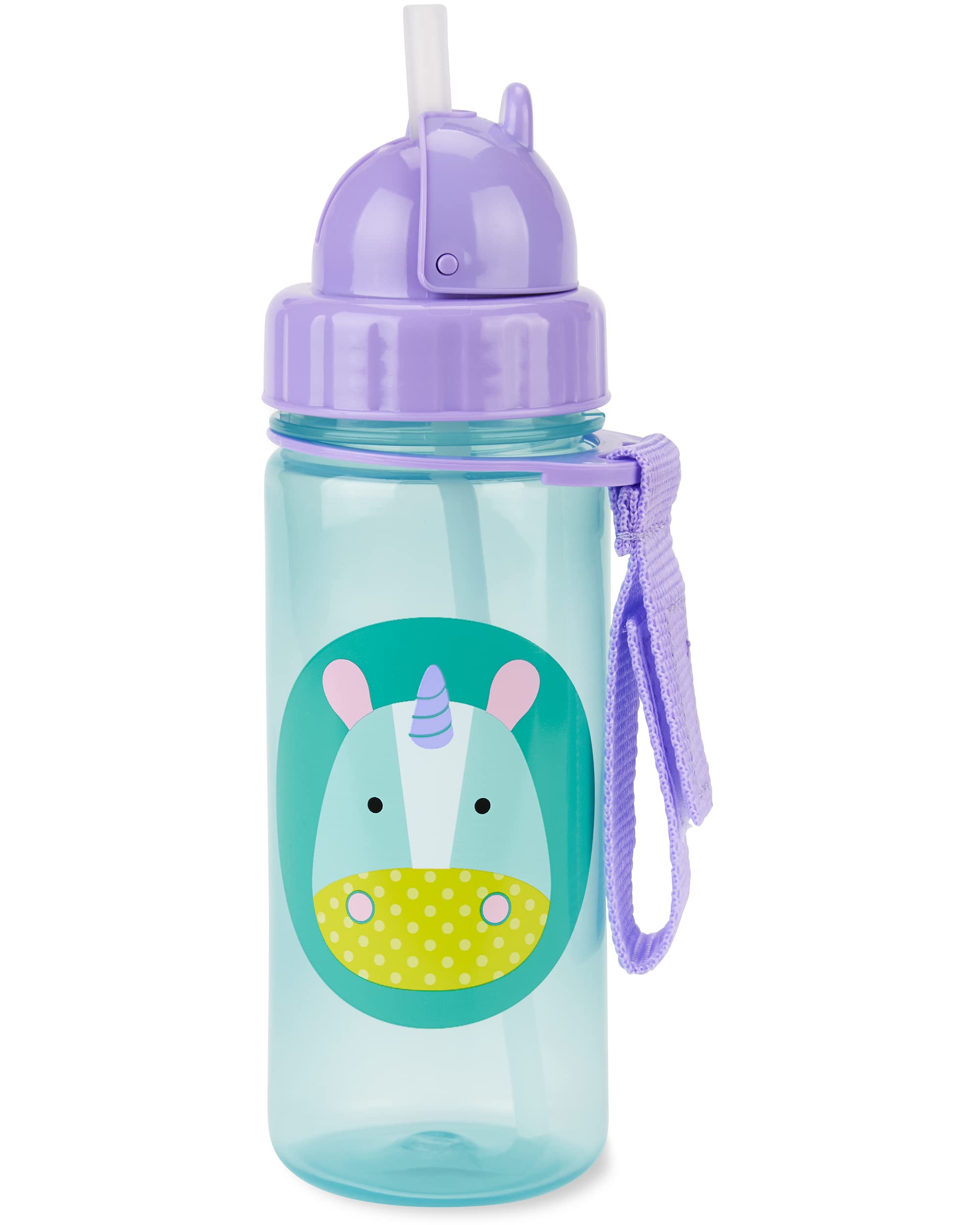Skip HopZoo Kids Bottle, Flip-Top Straw, Leak-Proof, BPA-Free, Easy To Clean, Dishwasher Safe, Toddler Sipper Cup, For Babies 12 Months and Above, 385 ML, Unicorn Design