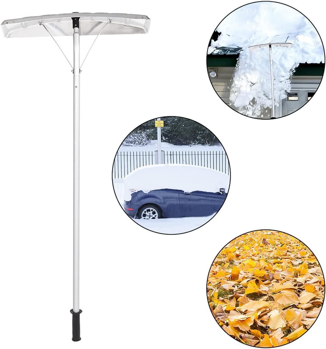 review Bss shop 20FT- Snow Roof Rake Lightweight Snow Shovel Roof Rake Extension Blade Adjustable Telescoping Handle Roof Snow Rake