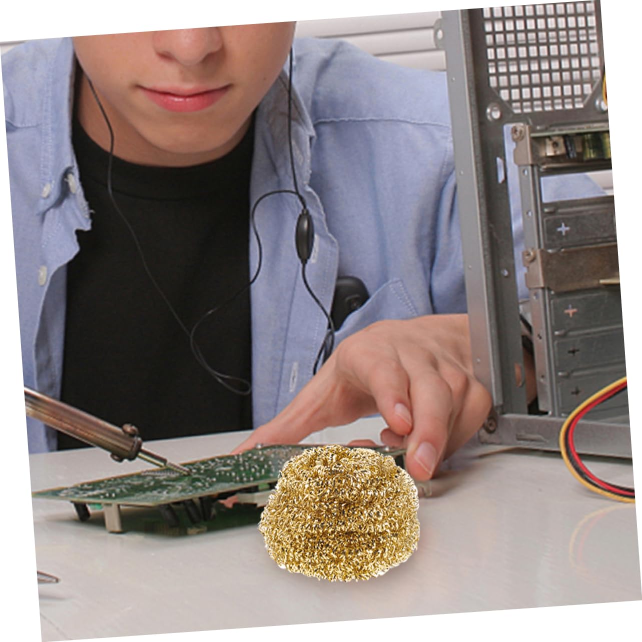 OSOLADY Soldering Tips Cleaning Balls 25G Copper Wire Soldering Iron Tip Cleaner Kit Soldering Clean Tinner Tool