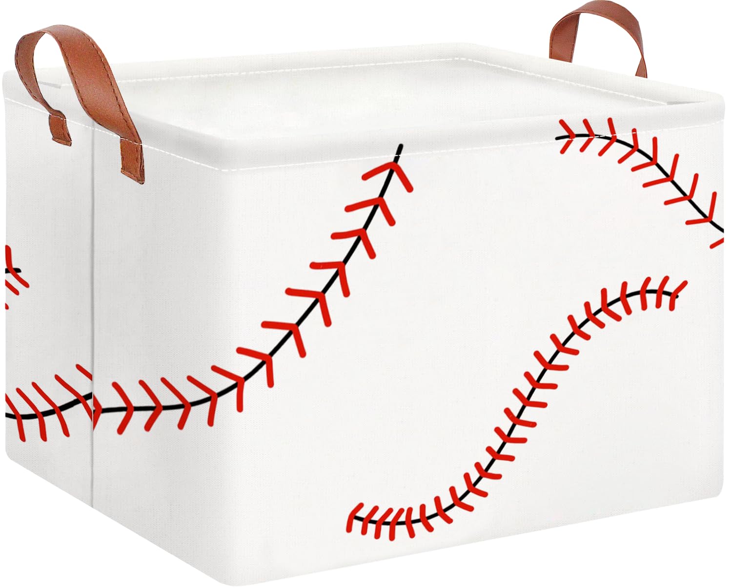 CLOCOR Rectangular Storage Bin,Waterproof Book Box,Room Decor(Line Baseball)