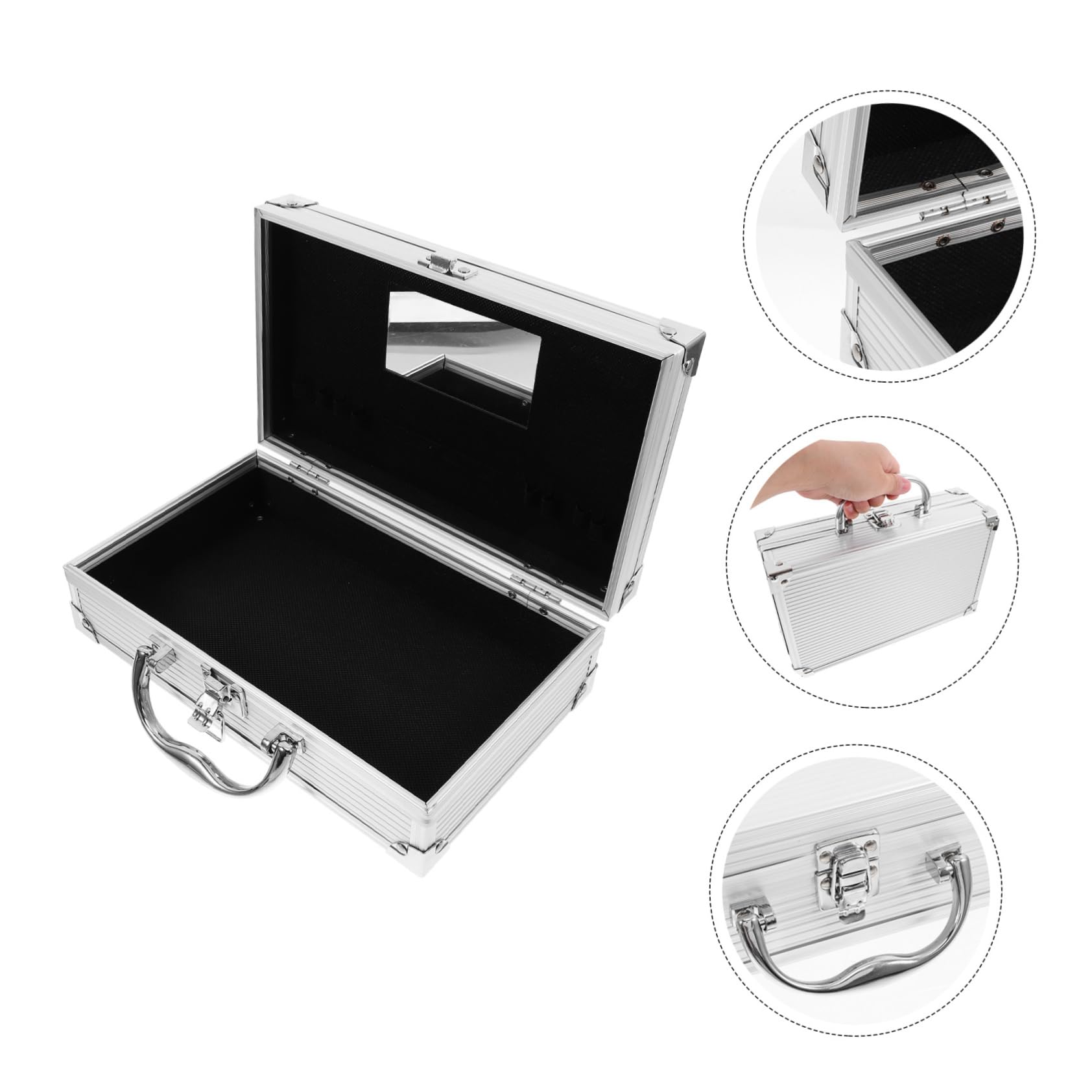 Mipcase Valigetta Portautensili in Lega di Alluminio Valigia da Viaggio Multiuso Organizer e Contenitori per Attrezzi Cassetta Portautensili Portatile