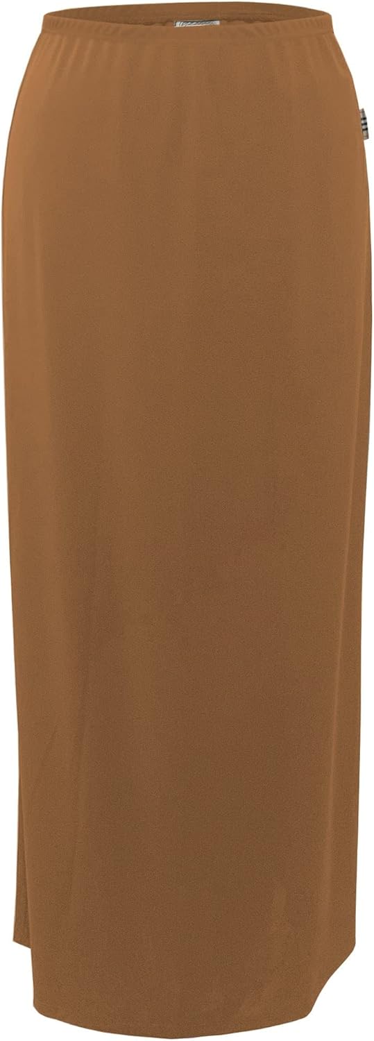 BABY O Women's Basic Modest 37" Below The Knee Ankle Length Maxi Straight Skirt - Image 6