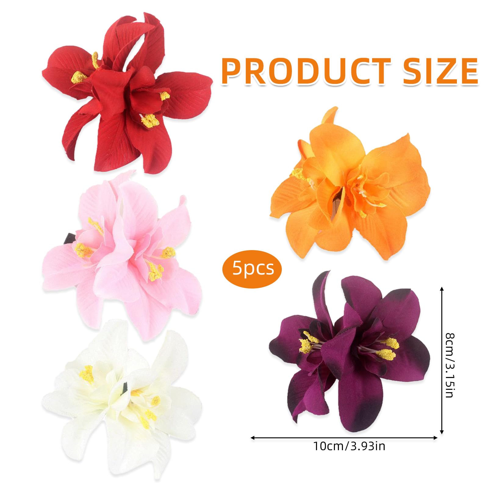 5 Pcs Flower Hair Clips, Flower Hair Accessories - Image 2