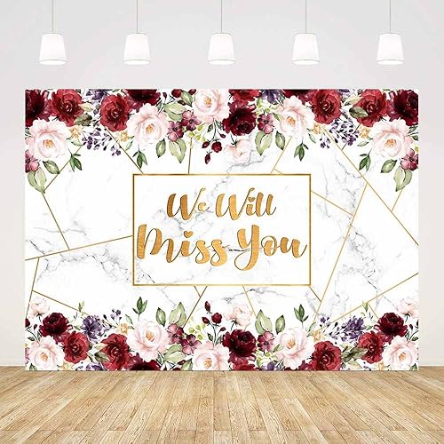 Miniatura 3 de Fondo de fotografía con texto en inglés "We Will Miss You" de 7 x 5 pies, fondo de fotografía, despedida, aniversario, jubilación, graduación,