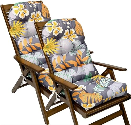 Miniatura 7 de Adirondack - Cojín impermeable para silla mecedora para interiores y exteriores, cojines de respaldo alto para patio con lazos, 43.3 x 19.7 pulgadas