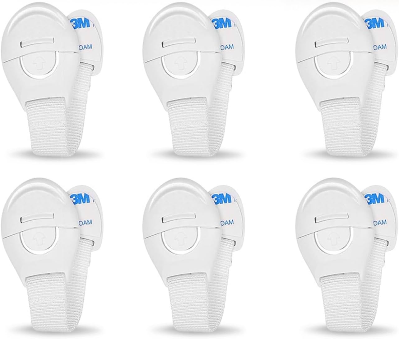 (Pack of 6) Baby Infant Child Proofing Safety Locks Latches for Door, Cupboard, Cabinet, Fridge, Drawer Locks, Toilet Seats, Child Safety Cabinet Locks, Child Proof Cabinet Latches (White)
