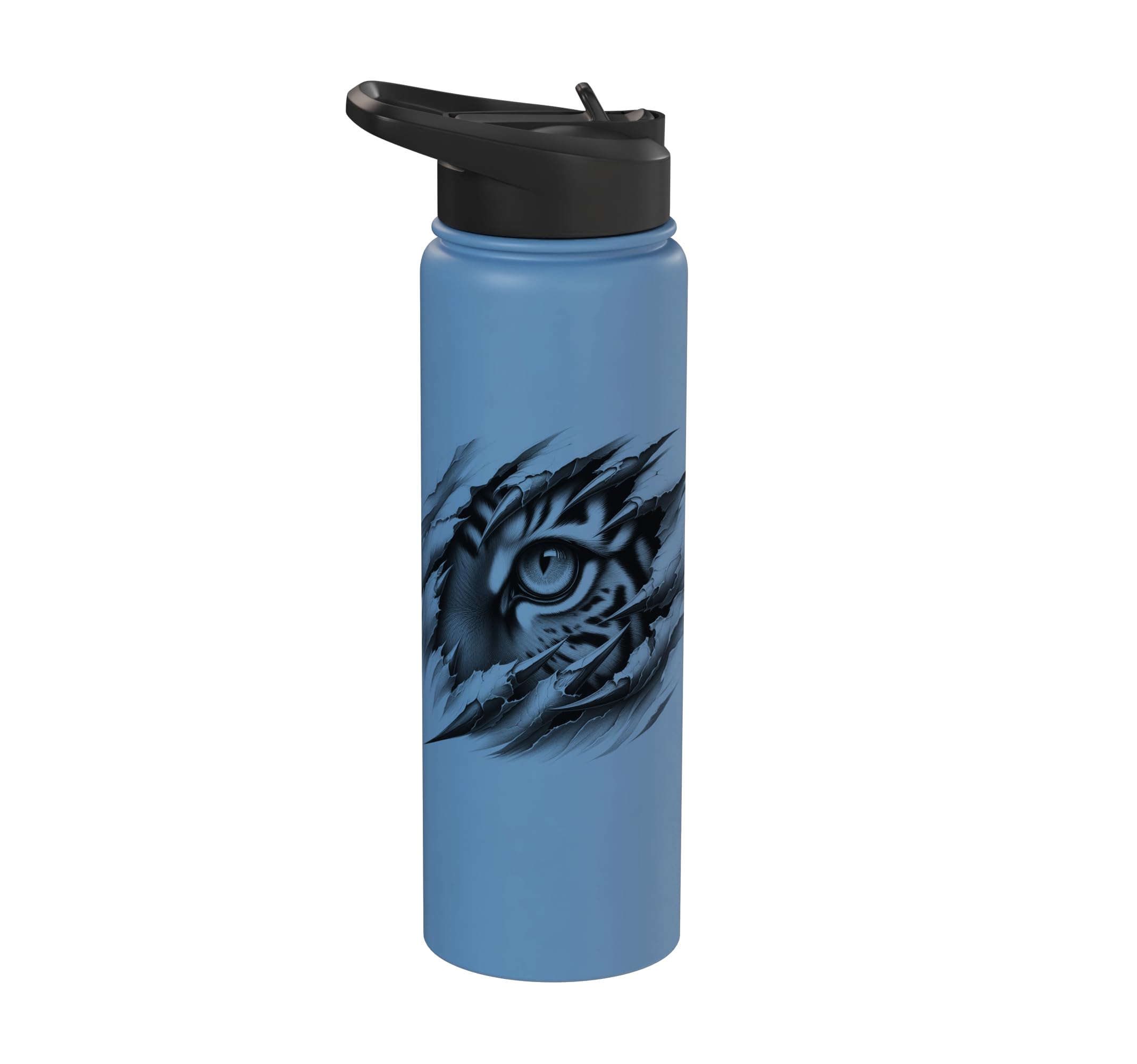 Tiger Eye Peeking Through Claw Design Stainless Steel Insulated Water Bottle