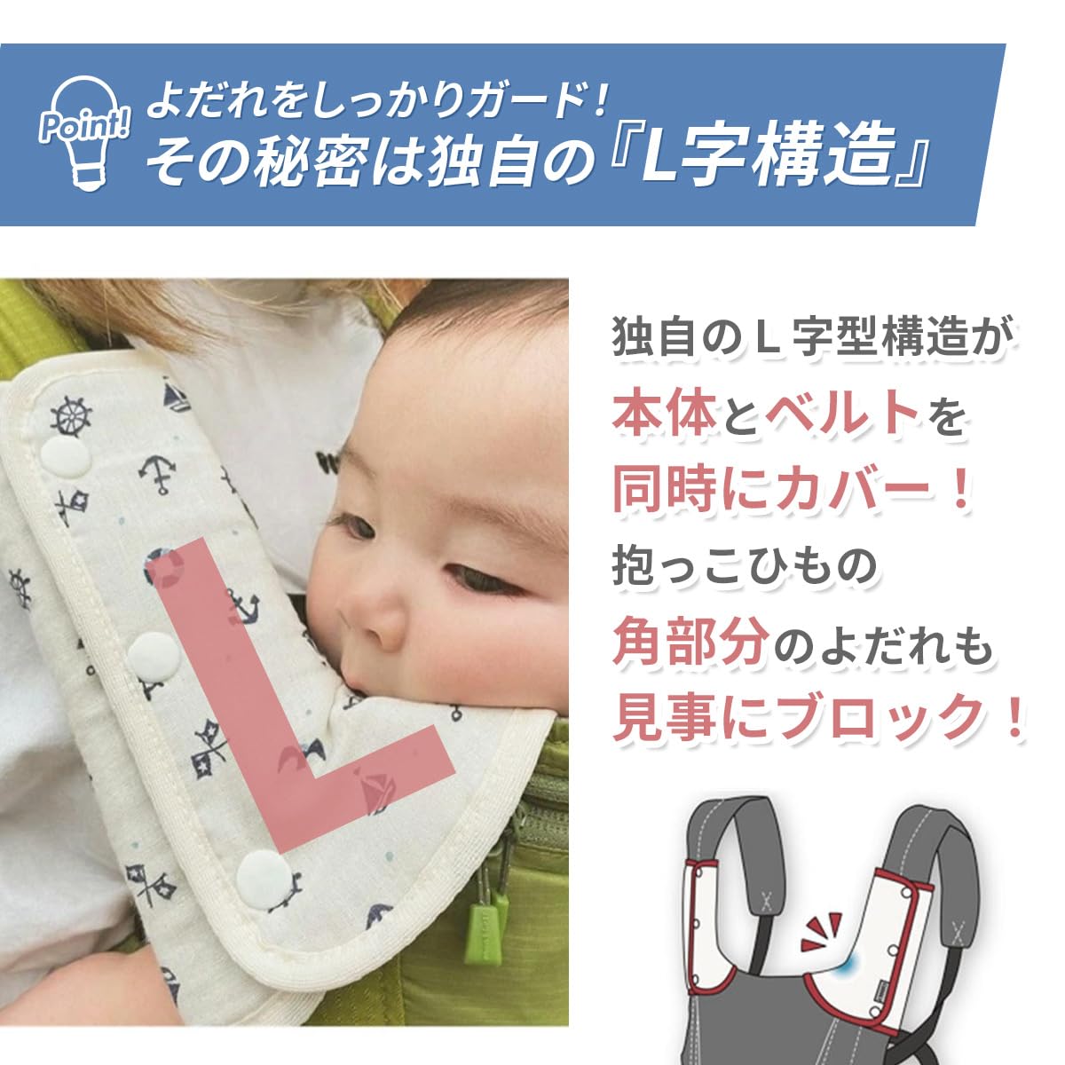 Amazon | カドリー ショルダー＆コーナーカバー 抱っこ紐 よだれカバー