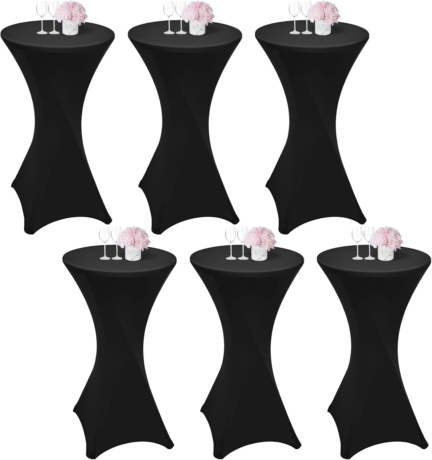Pack of 6 standing table covers, standing tables, 60 x 110 cm, spandex