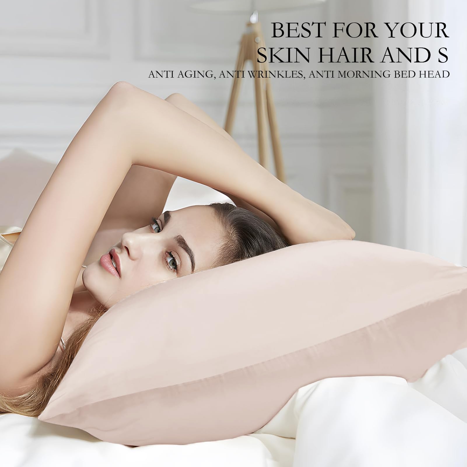Federa Seta Cuscino 50x80cm - 22 Mamme 100% Seta Naturale Grado 6A - per Pelle e Capelli - ANTICRESPO e ANTIAGING - OEKO-TEX - Federe Cuscino Letto 1pz Rosa