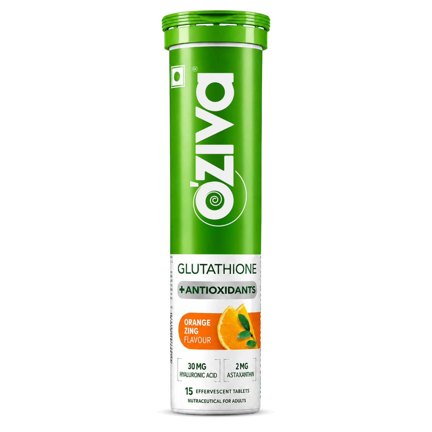 Glutathione + Antioxidants | Glutathione tablets For Radiance & Even Skin Tone | With Hyaluronic Acid & Astaxanthin, Orange Zing - Pack of 1 (15 Tablets)