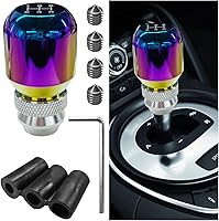 DUSCOKE Universal Aluminum Alloy 5-Speed Manual Gear Shift Knob with 3 Adapters - Ergonomic Fit for Cars, Trucks, SUVs (Colorful)