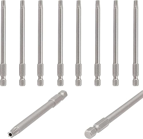 Vista 32 de Aopin T40 con agujero, destornillador de cabeza Torx a prueba de manipulaciones, mango hexagonal de 1/4 de pulgada, acero S2 magnético, 3.94